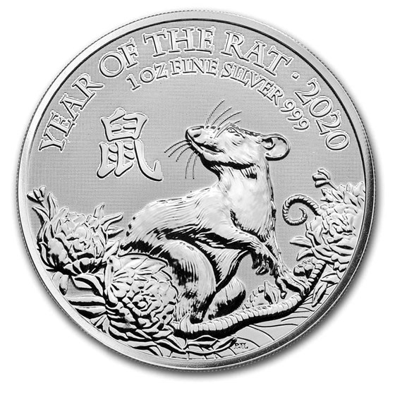 2020 Great Britain 1 oz Silver Year of the Rat BU 2020 Great Britain 1 oz Silver Year of the Rat BU